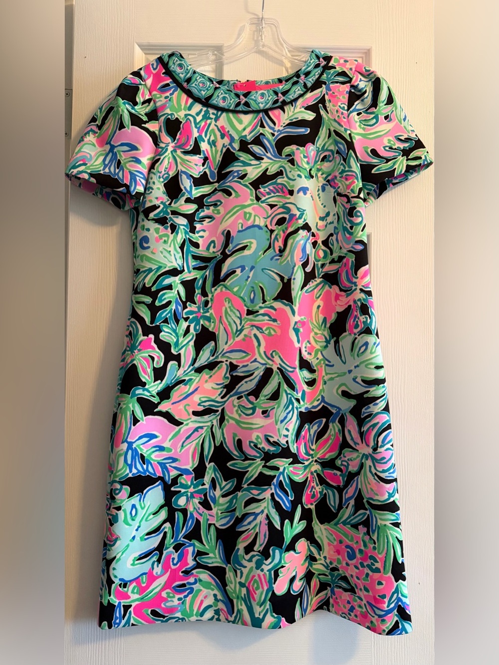 Lilly Pulitzer Floral Print Dress — Black, Pink & Mint
